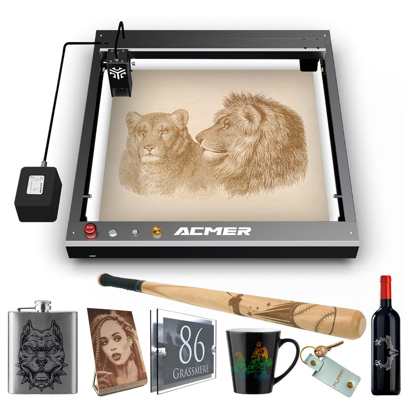 36W Laser Engraver e Cutter Diode Laser Wood Engraver Machine per batteria da baseball
