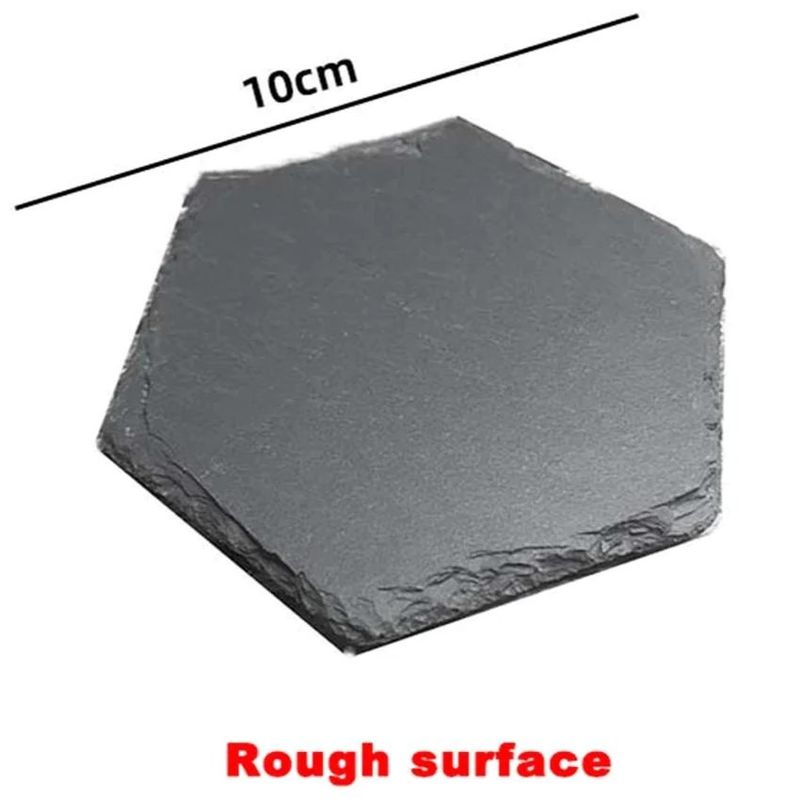 Slate Stone Drink Coasters Black Natural Edge Slate Stone Plate Per Bar E Casa