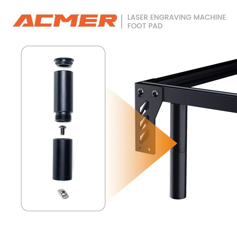 Metallo di elevazione laser incisore Riser Nero colore per ACMER laser incisione macchina
