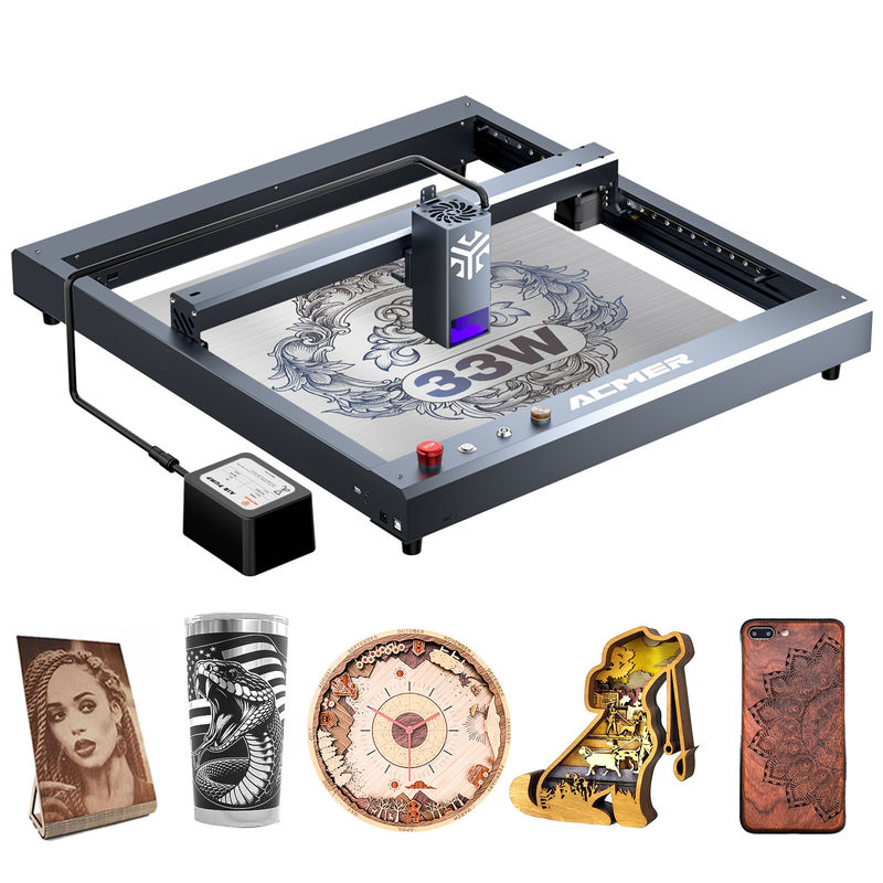 ACMER P2 33W Laser Engraver Machine AC 100-240V Input Voltage Laser Cutting Machine con connessione USB