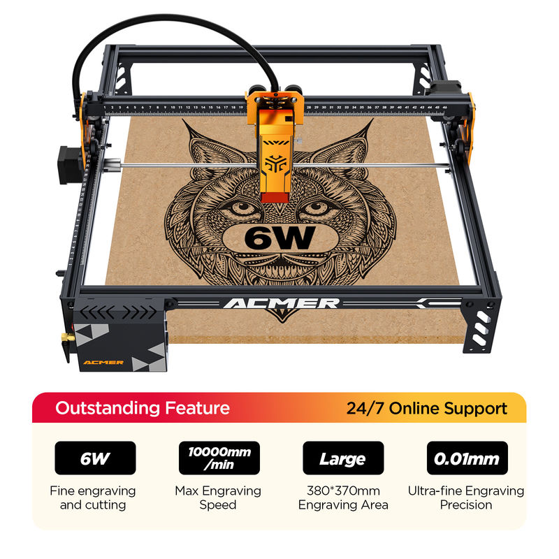ACMER P1 S PRO 6W Modulo laser Macchine di incisione di taglio laser con P1 S PRO Easy Assembly 3.6kg