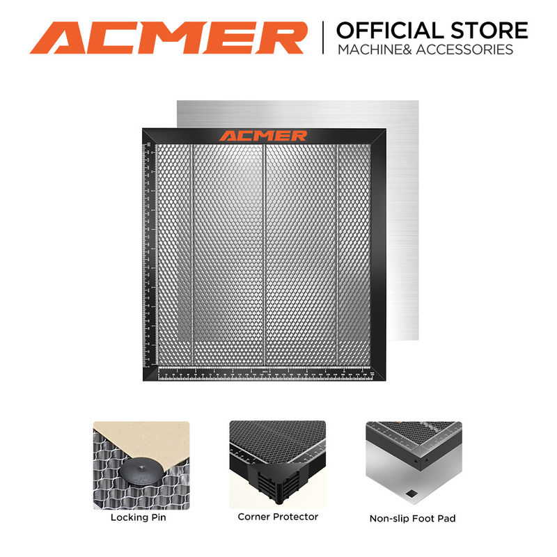 ACMER E10 Laser Honeycomb Bed 440*440mm,Low Maintenance Honeycomb Core Bed con superficie liscia e stabilità