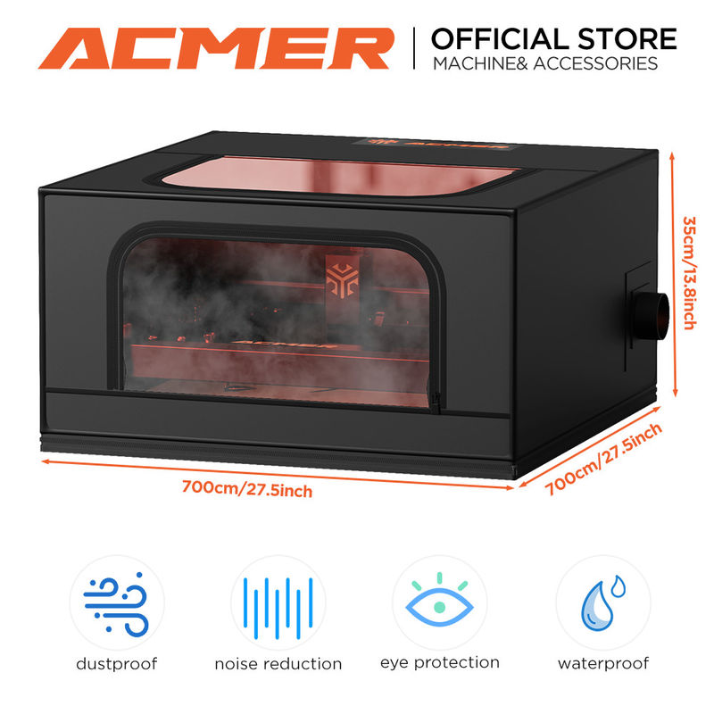 ACMER R10 Protezione Macchina di incisione a laser Inclosure ignifughi a prova di polvere a prova di fumo di scarico Apertura di protezione degli occhi