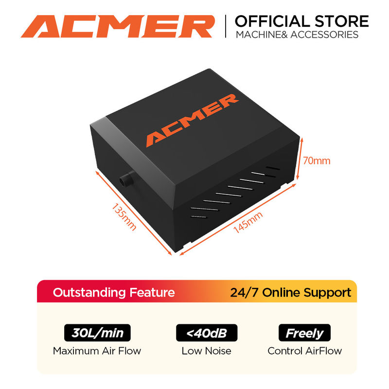 ACMER C4 Laser Engraver Air Assist Pump UE I US I UK Plug 5,0-5,5 M/s Velocità dell'aria