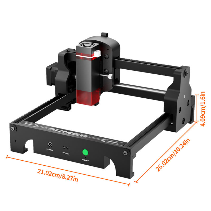 ACMER S1 Mini portatile laser engraver per legno / plastica / metallo 2500mw Laser Output 130 * 130mm Area di lavoro