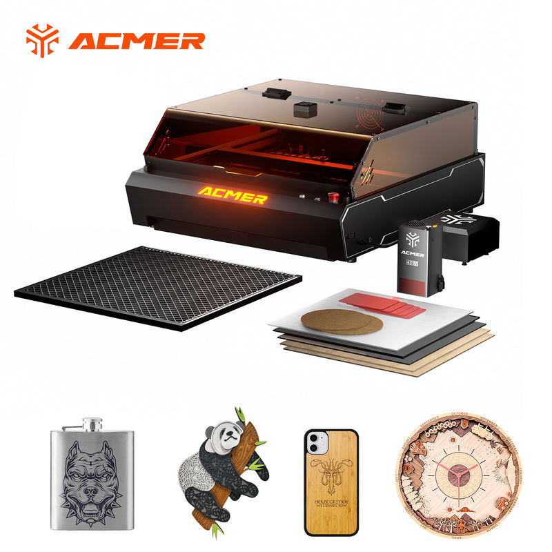 ACMER P3 Cutter laser a doppio diodo, macchina di incisione di taglio laser con pompaggio di aria per incisione di profili in alluminio
