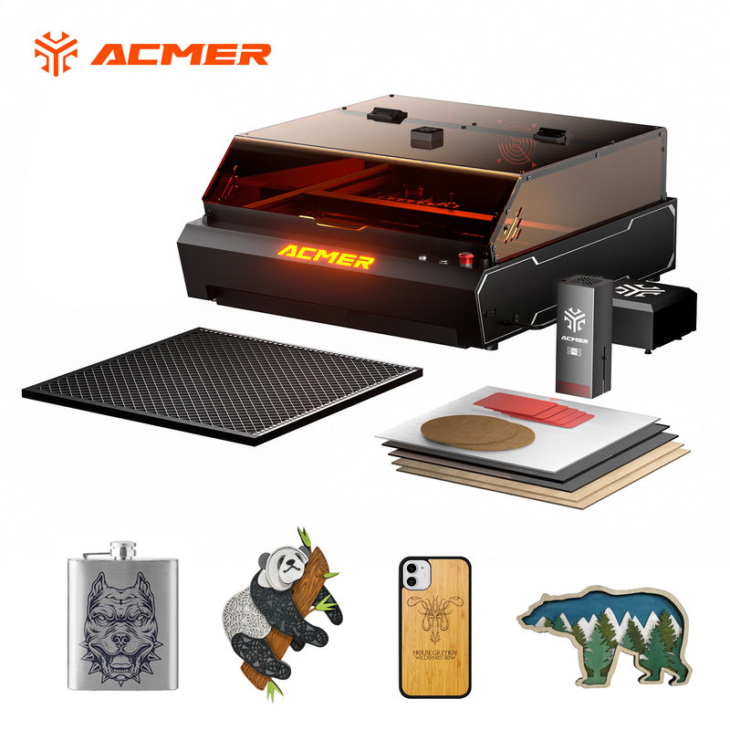 ACMER P3 Precision Laser Engraving Cutting Machine 96W Laser a diodo IR 0.01mm Precisione di movimento per acrilico