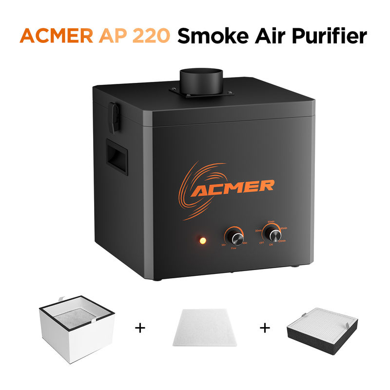 ACMER AP220 Purificatore d'aria per fumo Accessori per incisore laser 10,6 kg 120 minuti Durata del timer