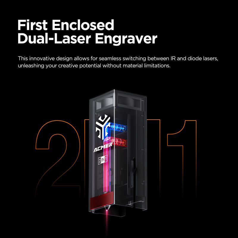ACMER P3 Laser Engraver Dual Laser Cutting Engraving Machine With Pumped Air Assist per l'incisione di profili in alluminio
